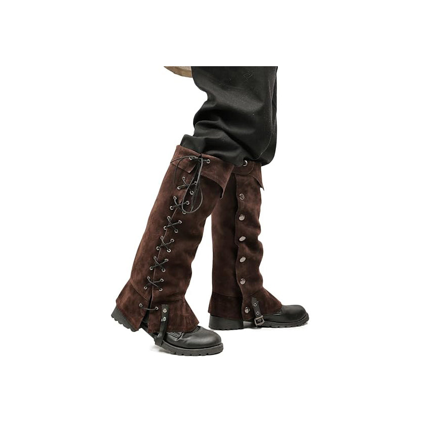 Medieval Leg Covers Pirate Renaissance Faux Leather Steampunk Costume for Boots