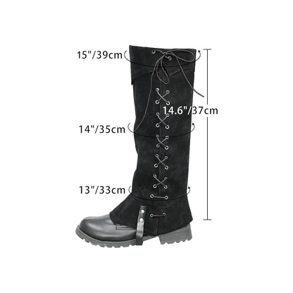 Medieval Leg Covers Pirate Renaissance Faux Leather Steampunk Costume for Boots