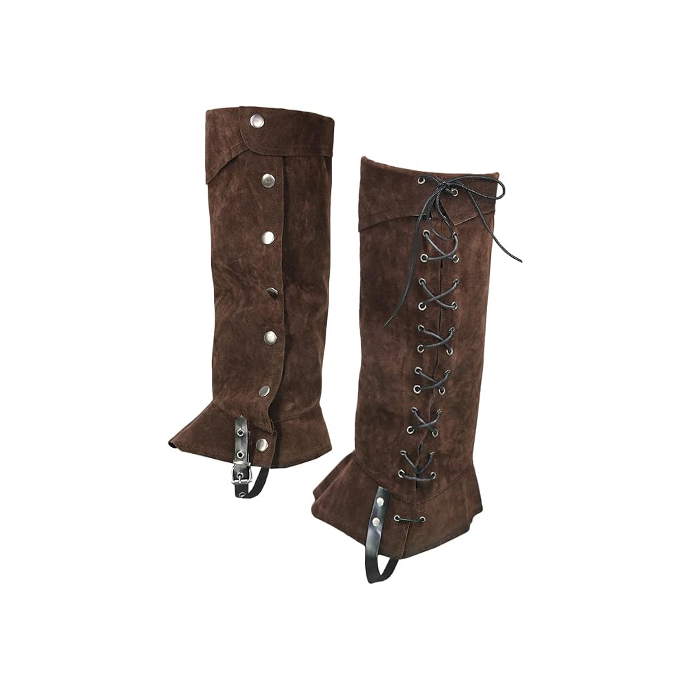 Medieval Leg Covers Pirate Renaissance Faux Leather Steampunk Costume for Boots