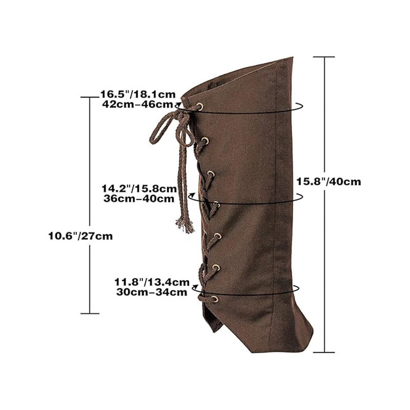 Medieval Linen Boot Covers Lacing Up Pirate Renaissance Leg Gaiters Costume Accessories
