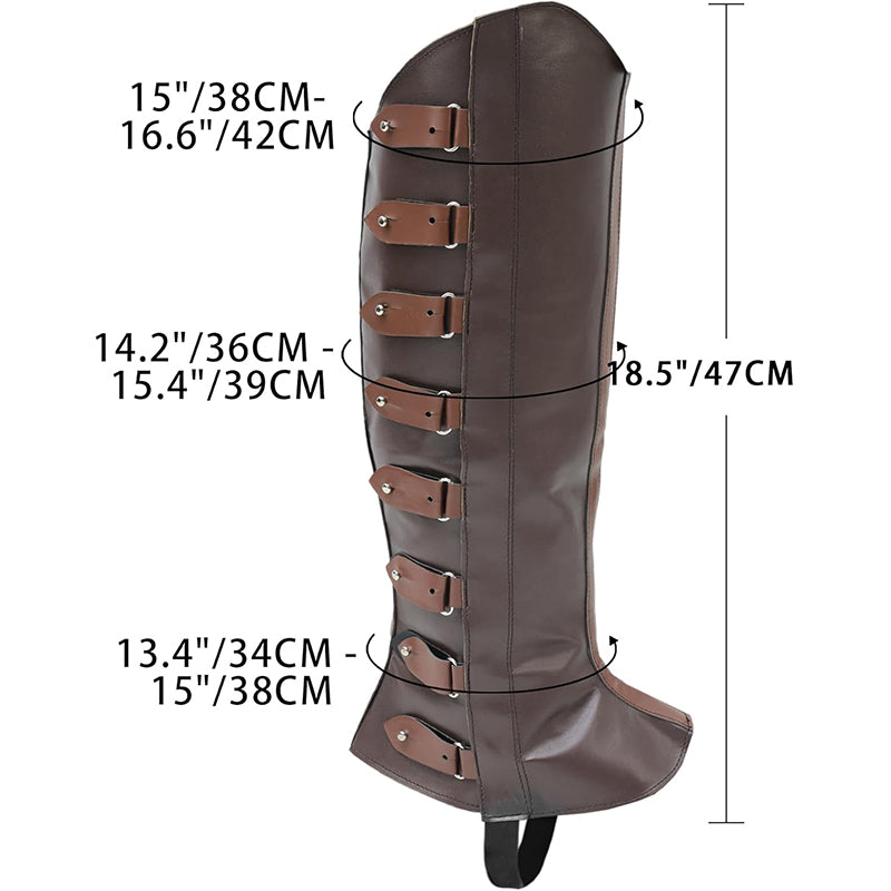 Medieval Men Pirate Boot Covers PU Leather Leg Armor Guard Ranaissance Leg Covers Costume Accessories