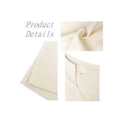 Medieval Men Undershirts Retro Linen Tunic Long Sleeve Shirts Pirate Reenactment