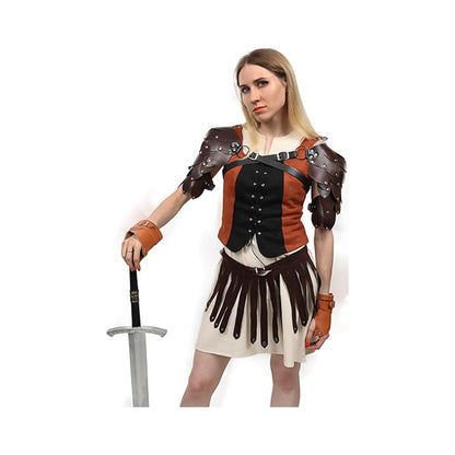 Medieval PU Leather Roman Shoulder Armor Renaissance Vintage Adjustable Harness Pauldrons Costume Accessories