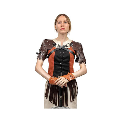 Medieval PU Leather Roman Shoulder Armor Renaissance Vintage Adjustable Harness Pauldrons Costume Accessories