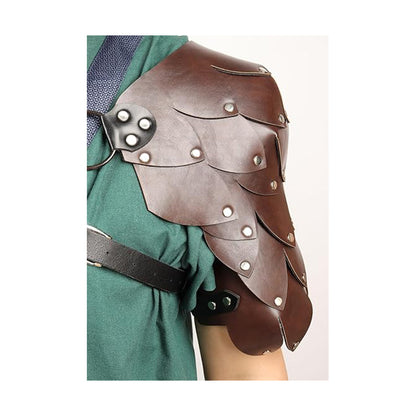Medieval PU Leather Roman Shoulder Armor Renaissance Vintage Adjustable Harness Pauldrons Costume Accessories