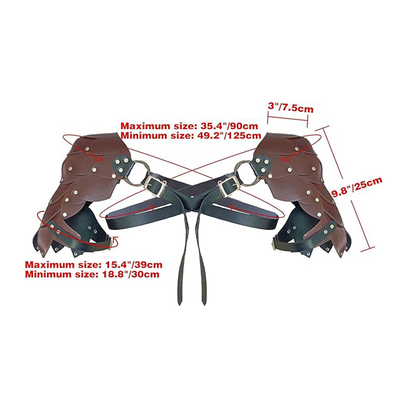 Medieval PU Leather Roman Shoulder Armor Renaissance Vintage Adjustable Harness Pauldrons Costume Accessories