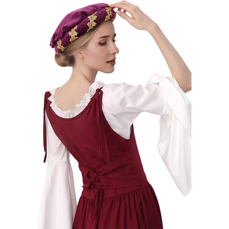 Medieval Padded Roll Hat Renaissance Coif Cap Velvet Headpiece Bourrelet Bonnet 14th Century Cosplay Costume Accessories Cap