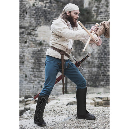 Medieval Pirate Boot Covers Renaissance Leg Gaiters Linen Leg Covers Cosplay Costume Accessories