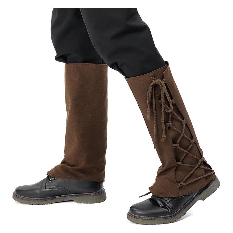 Medieval Pirate Boot Covers Renaissance Leg Gaiters Linen Leg Covers Cosplay Costume Accessories