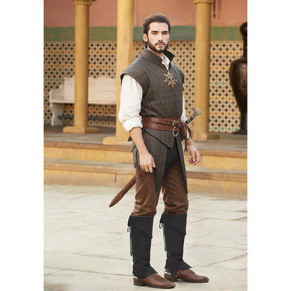 Medieval Pirate Boot Covers Renaissance Linen Leg Gaiters Tie Up LARP Ren Faire Costume Accessories