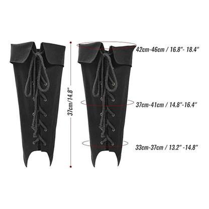 Medieval Pirate Boot Covers Renaissance Linen Leg Gaiters Tie Up LARP Ren Faire Costume Accessories