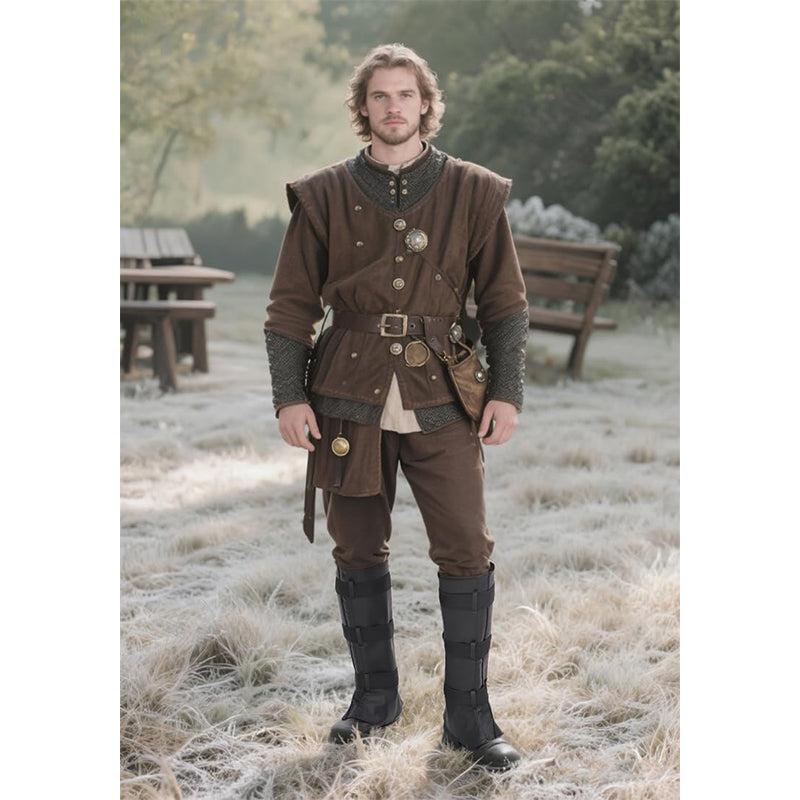 Medieval Pirate Boot Covers Renaissance Steampunk Faux Leather Leg Armor Guards Knight Boots Covers Cosplay Costume Accessories