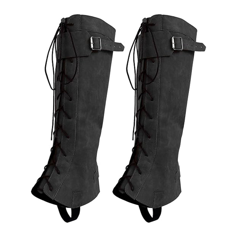 Medieval Pirate Boot Covers Renaissance Steampunk Leg Covers Faux Leather Ren Faire Leg Guards Costume Accessories