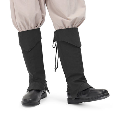 Medieval Pirate Boot Covers Renaissance Linen Leg Gaiters Tie Up LARP Ren Faire Costume Accessories