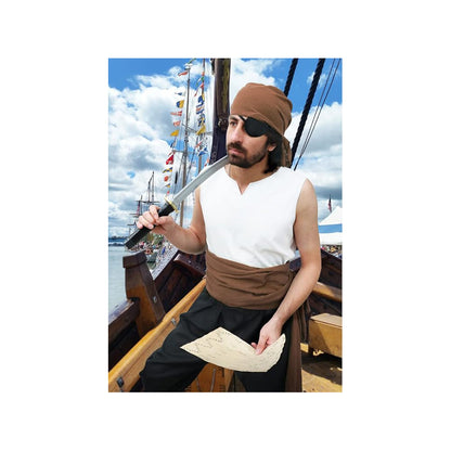 Medieval Pirate Sash Bandana 2 PCS Waist Belt Headband Head Scarf Halloween Costume Accessories