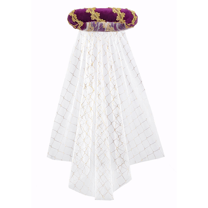 Medieval Headwear Headpiece Bourrelet With Gold Trim Renaissance Padded Roll Chaplets Coif Cap Velvet Costume Accessories