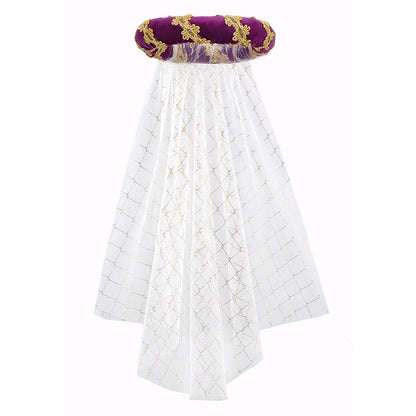 Medieval Headwear Headpiece Bourrelet With Gold Trim Renaissance Padded Roll Chaplets Coif Cap Velvet Costume Accessories