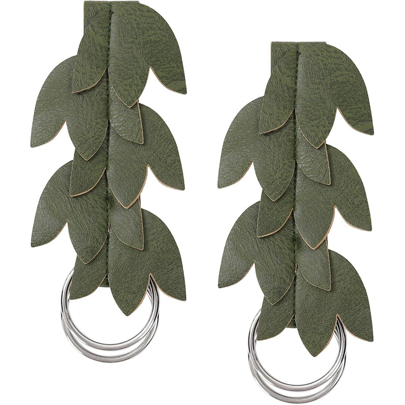 Medieval Ren Faire Cosplay Dress Leaf Waistband Renaissance Skirt Hikes Faux Leather Leaf Shape Cosplay Costume Accessories