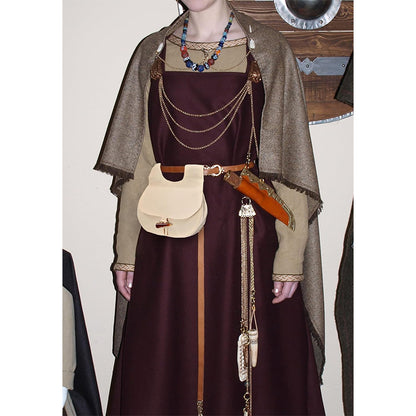 Medieval Renaissance Belt Pouch Waist Canvas Bag With Horn Buckle LARP Ren Fairy Costume Accessories
