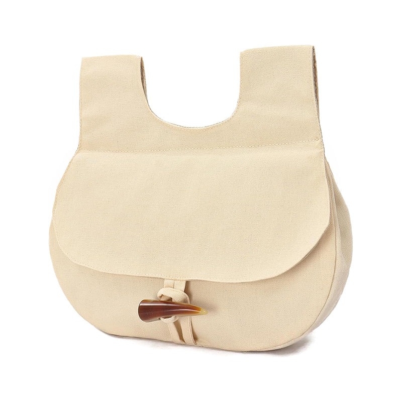 Medieval Renaissance Belt Pouch Waist Canvas Bag With Horn Buckle LARP Ren Fairy Costume Accessories