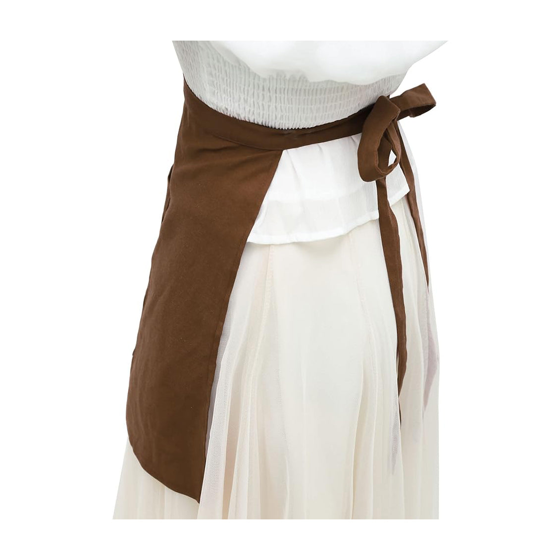 Medieval Renaissance Linen Apron With Pocket Vintage Half Waist Waiter Cosplay Aprons Costume Accessories