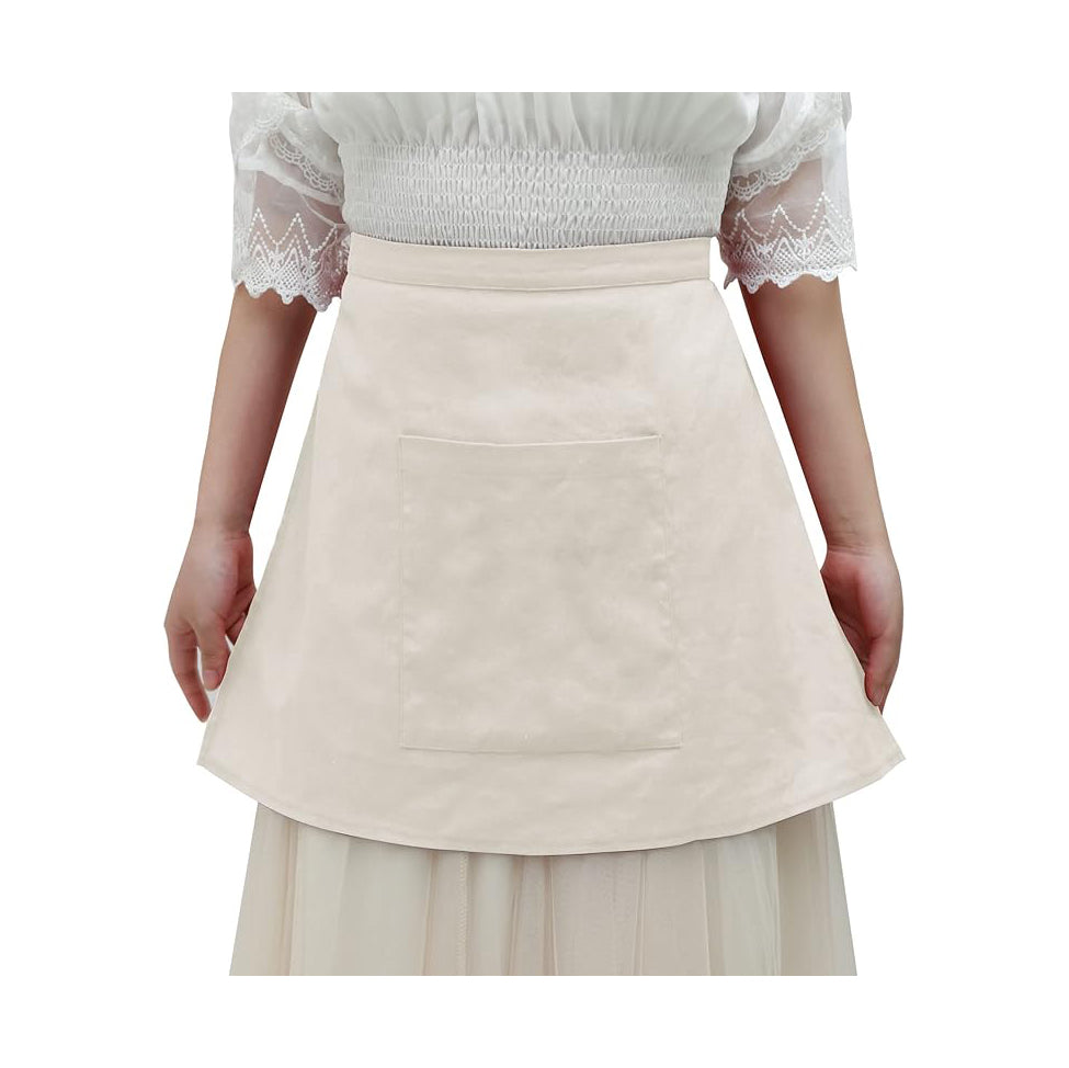 Medieval Renaissance Linen Apron With Pocket Vintage Half Waist Waiter Cosplay Aprons Costume Accessories