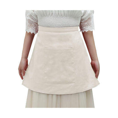 Medieval Renaissance Linen Apron With Pocket Vintage Half Waist Waiter Cosplay Aprons Costume Accessories