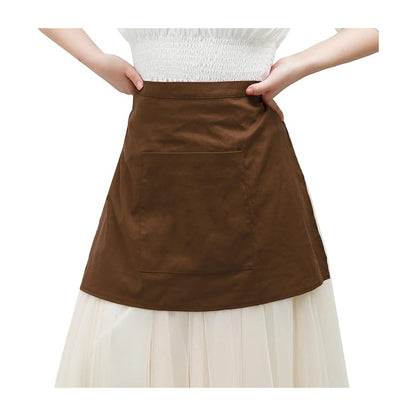 Medieval Renaissance Linen Apron With Pocket Vintage Half Waist Waiter Cosplay Aprons Costume Accessories