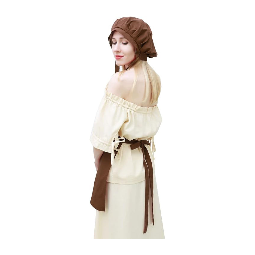 Medieval Renaissance Linen Apron With Pocket Vintage Half Waist Waiter Cosplay Aprons Costume Accessories