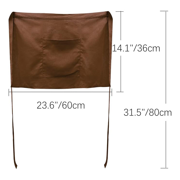 Medieval Renaissance Linen Apron With Pocket Vintage Half Waist Waiter Cosplay Aprons Costume Accessories