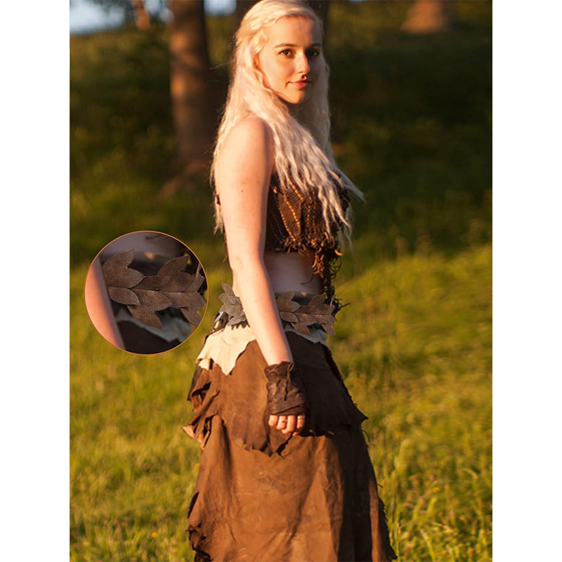 Medieval Sash Belt Leaf Belt Faux Leather Renaissance Fairy Style Waistband Costume Accessories For Halloween Party Daily Wear