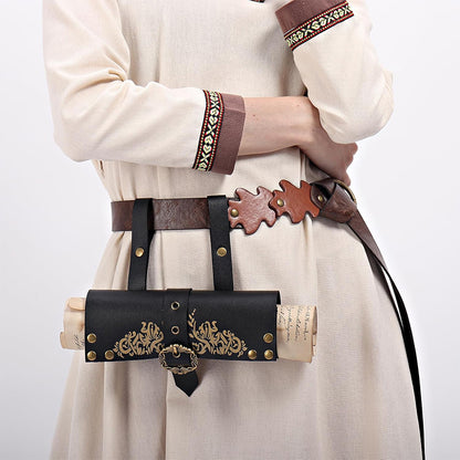 Medieval Scroll Holder Document Carrier Renaissance Steampunk Paper Scroll Case LARP Cosplay Costume Accessories