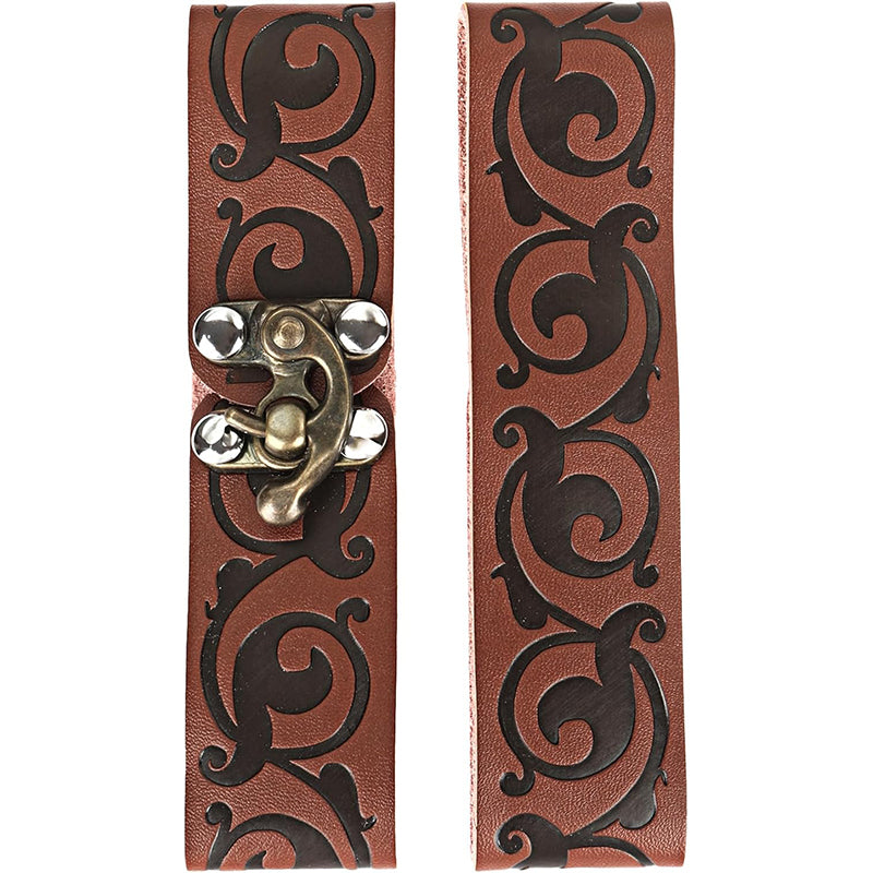 Medieval Skirt Hike Renaissance Waistband 2 PCS PU Leather Dress Clips Pirate Belt Waistband Cosplay Costume Accessories