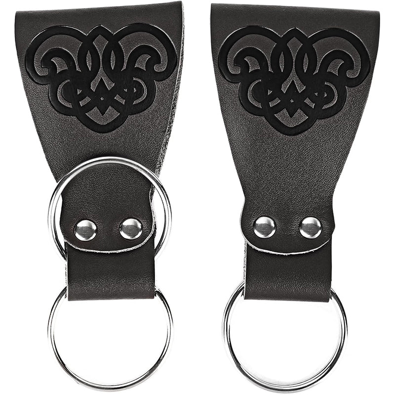 Medieval Skirt Hike Renaissance Waistband 2 PCS PU Leather Dress Clips Pirate Belt Waistband Cosplay Costume Accessories