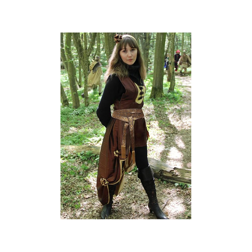 Medieval Vintage Waist Belt with Wave Trim Pirate Cosplay Costume Accessory