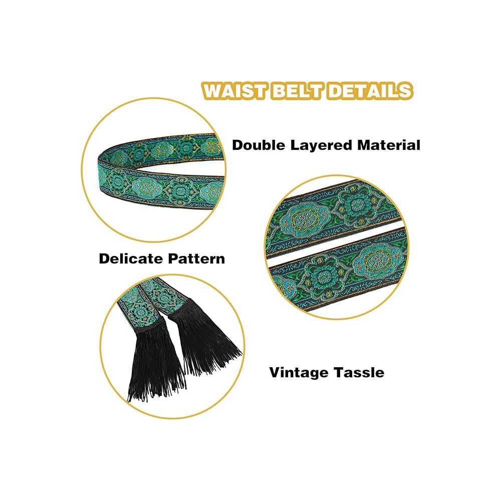 Medieval Vintage Waist Belt with Wave Trim Pirate Cosplay Costume Accessory