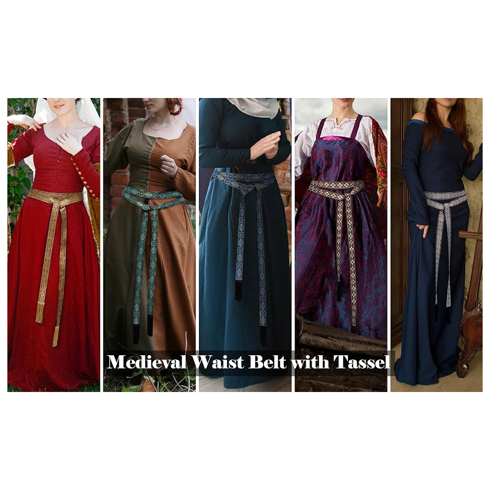 Medieval Vintage Waist Belt with Wave Trim Pirate Cosplay Costume Accessory