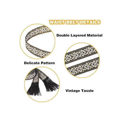 Medieval Vintage Waist Belt with Wave Trim Pirate Cosplay Costume Accessory