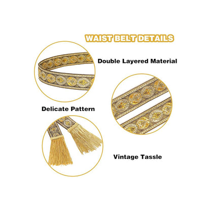 Medieval Vintage Waist Belt with Wave Trim Pirate Cosplay Costume Accessory