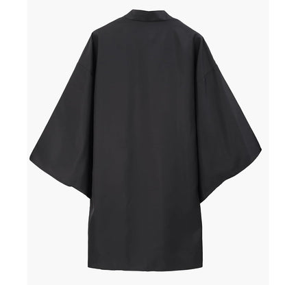 Men Anime Black Haori Kimono Kung Fu Robes Cosplay Costume Adult Cardigan Jacket Coat For Halloween