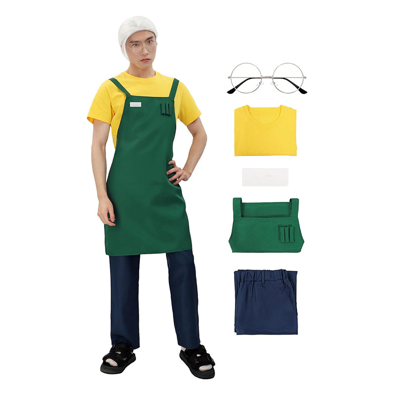 Men Anime Cosplay Costume Full Set Outfit With Glasses And Badge For Halloween Party