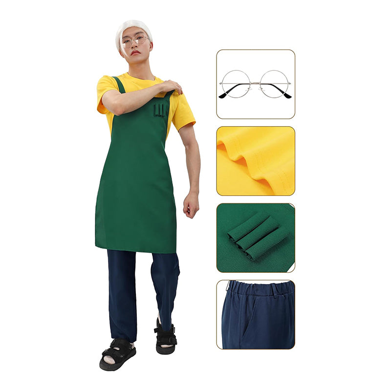 Men Anime Cosplay Costume Full Set Outfit With Glasses And Badge For Halloween Party