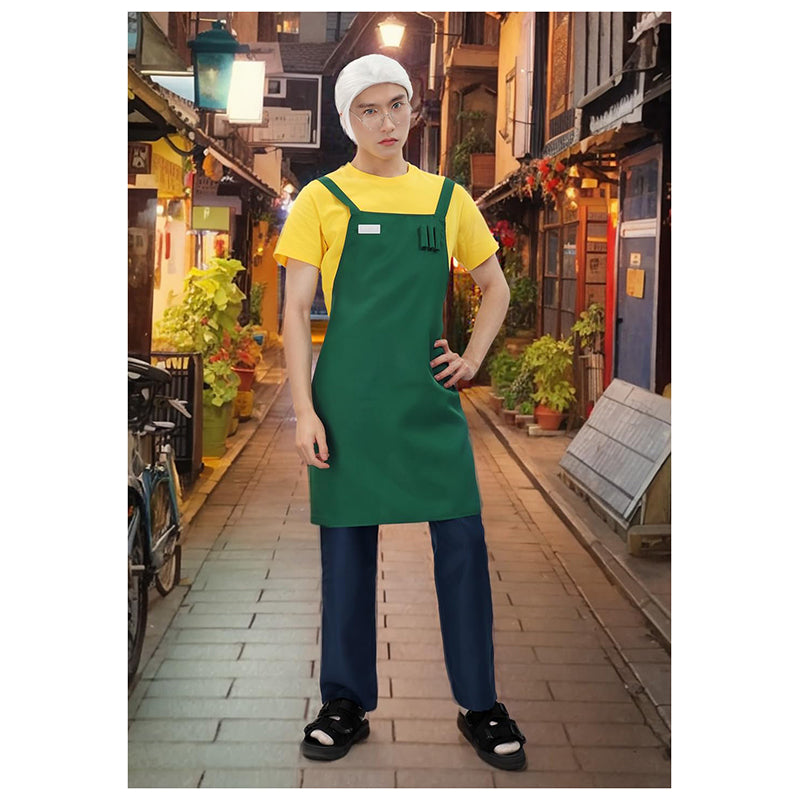 Men Anime Cosplay Costume Full Set Outfit With Glasses And Badge For Halloween Party