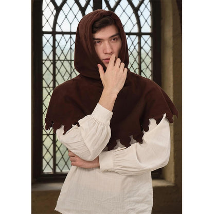 Men Medieval Chaperon Hat Renaissance Cap Liripipe Hood Ren Faire LARP Costume Accessories