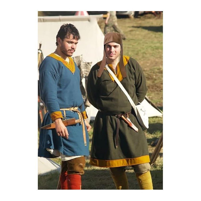 Men Medieval Coif Cap Linen Hats Bonnet With Ear Flaps Victorian Cap Cosplay Costume Accessories