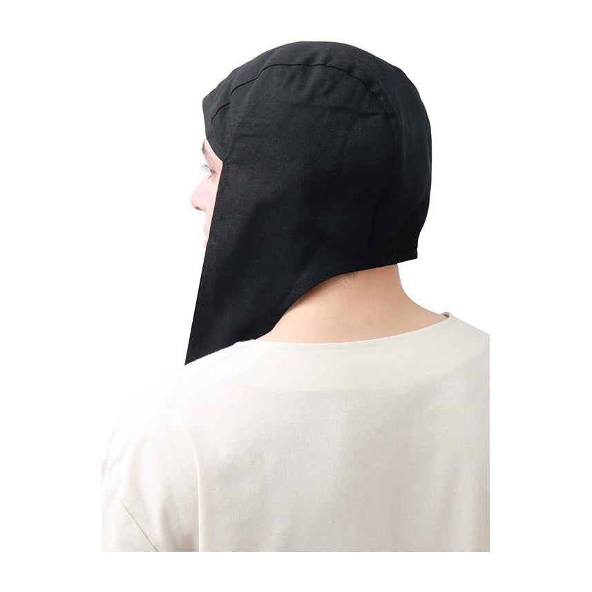 Men Medieval Coif Cap Linen Hats Bonnet With Ear Flaps Victorian Cap Cosplay Costume Accessories