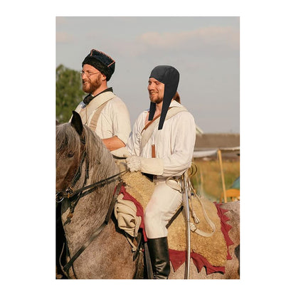 Men Medieval Coif Cap Linen Hats Bonnet With Ear Flaps Victorian Cap Cosplay Costume Accessories