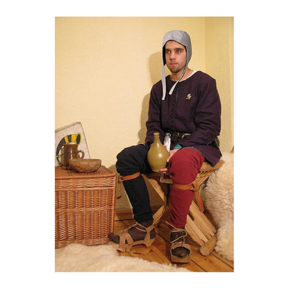 Men Medieval Coif Cap Linen Hats Bonnet With Ear Flaps Victorian Cap Cosplay Costume Accessories