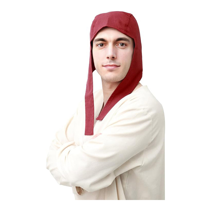Men Medieval Coif Cap Linen Hats Bonnet With Ear Flaps Victorian Cap Cosplay Costume Accessories