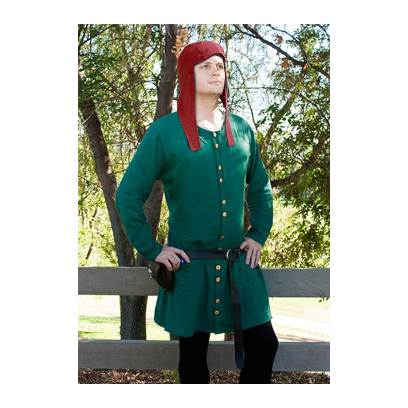 Men Medieval Coif Cap Linen Hats Bonnet With Ear Flaps Victorian Cap Cosplay Costume Accessories